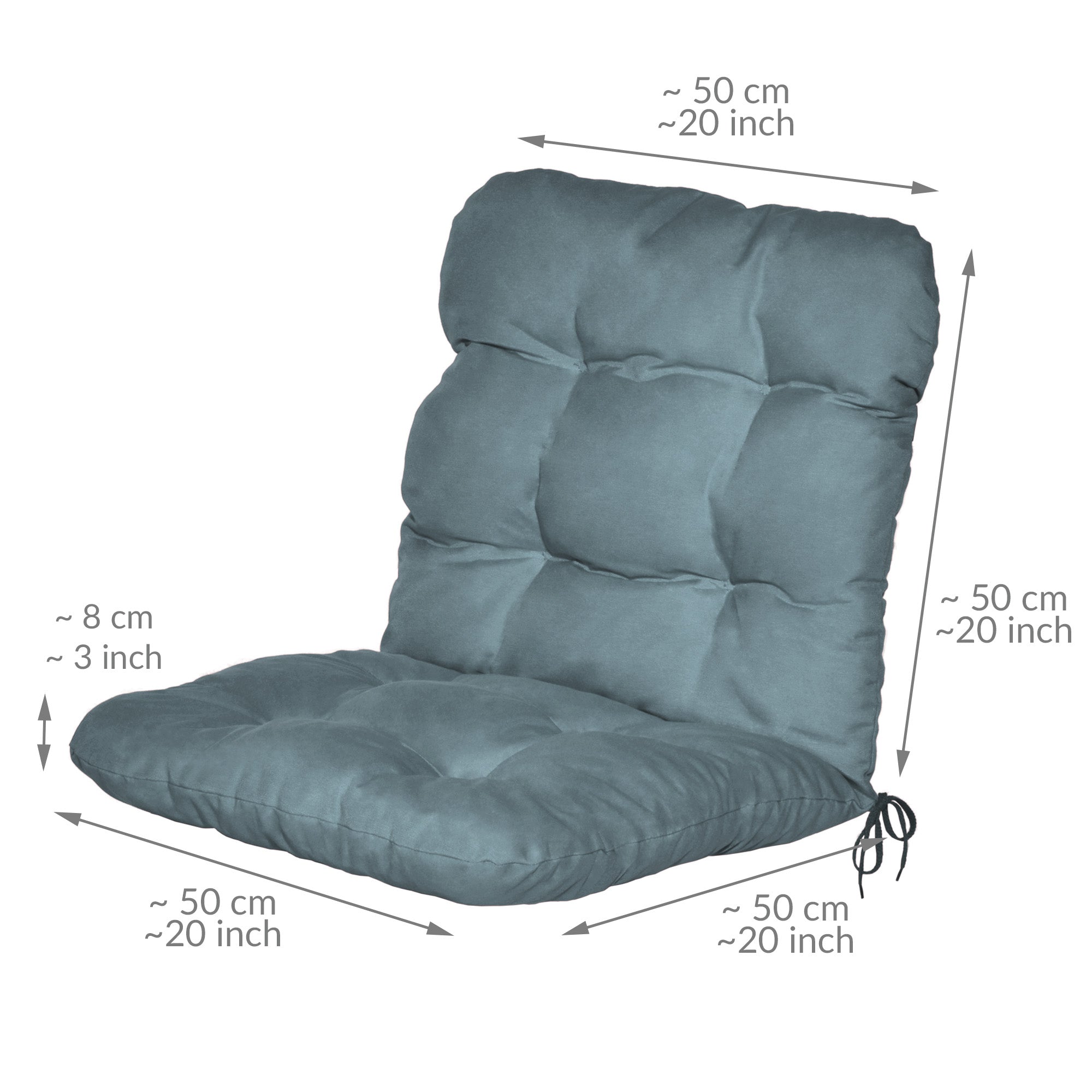 Beautissu Niederlehner Stuhlauflage 100x50x8 cm  – Gartenstuhl Sitzkis