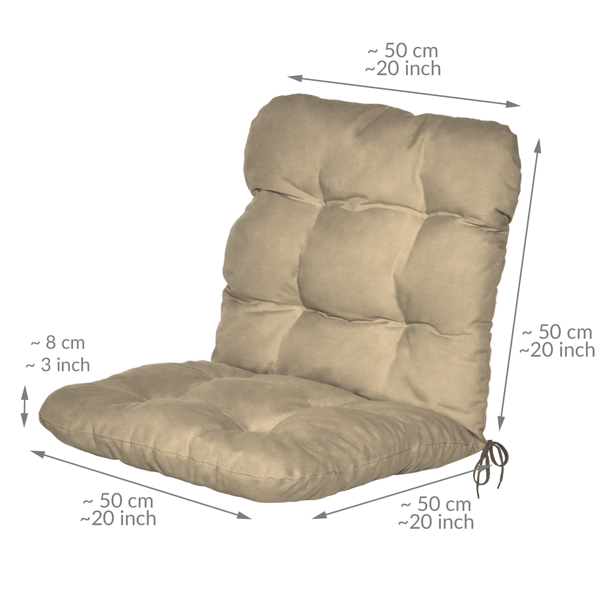 Beautissu Niederlehner Stuhlauflage 100x50x8 cm  – Gartenstuhl Sitzkis