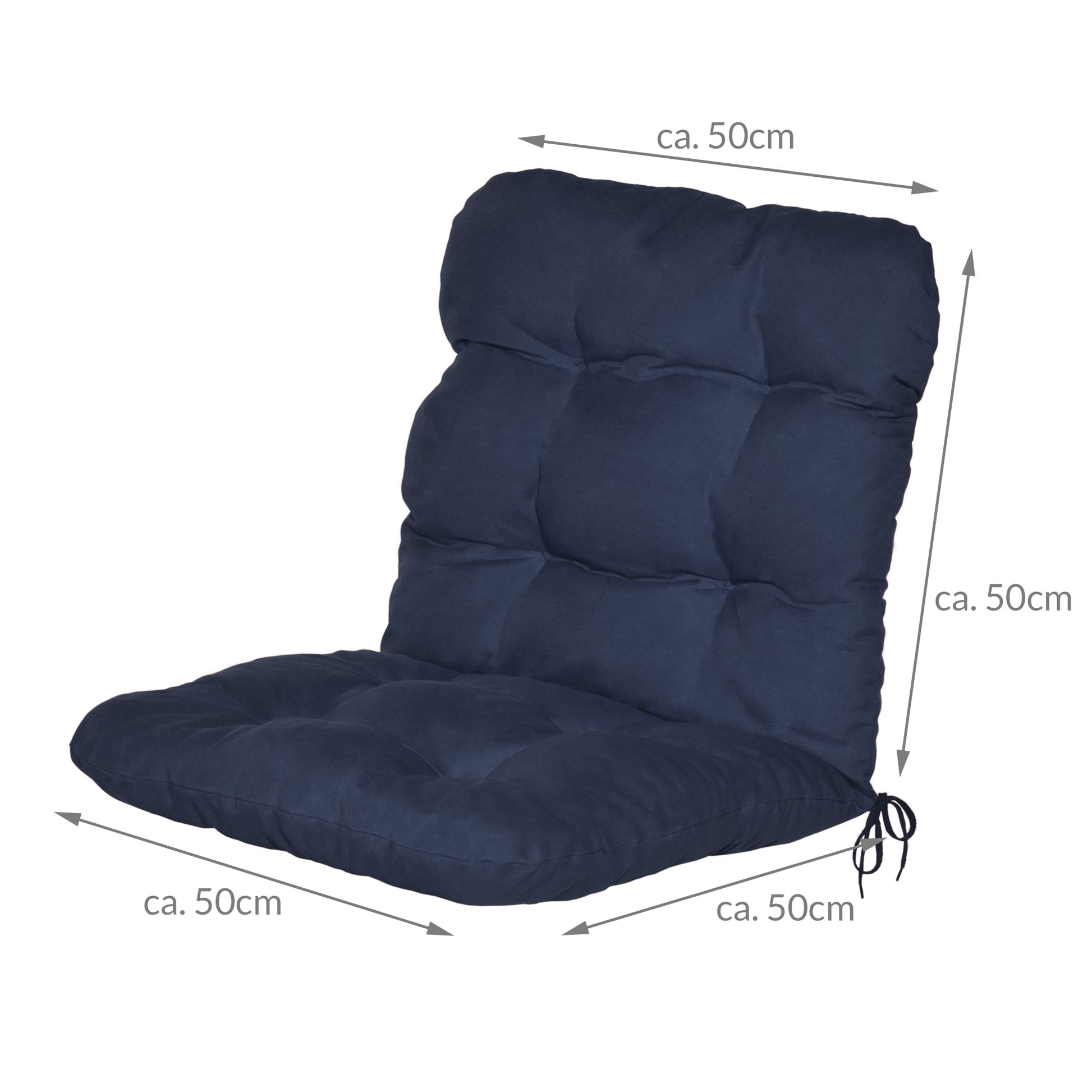 Beautissu Niederlehner Stuhlauflage 100x50x8 cm  – Gartenstuhl Sitzkis