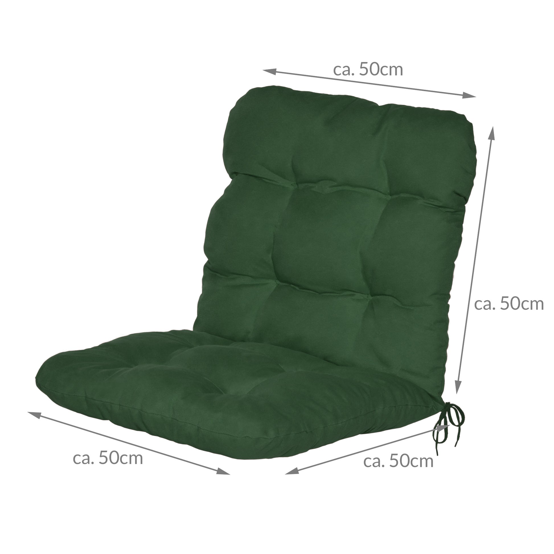 Beautissu Niederlehner Stuhlauflage 100x50x8 cm  – Gartenstuhl Sitzkis