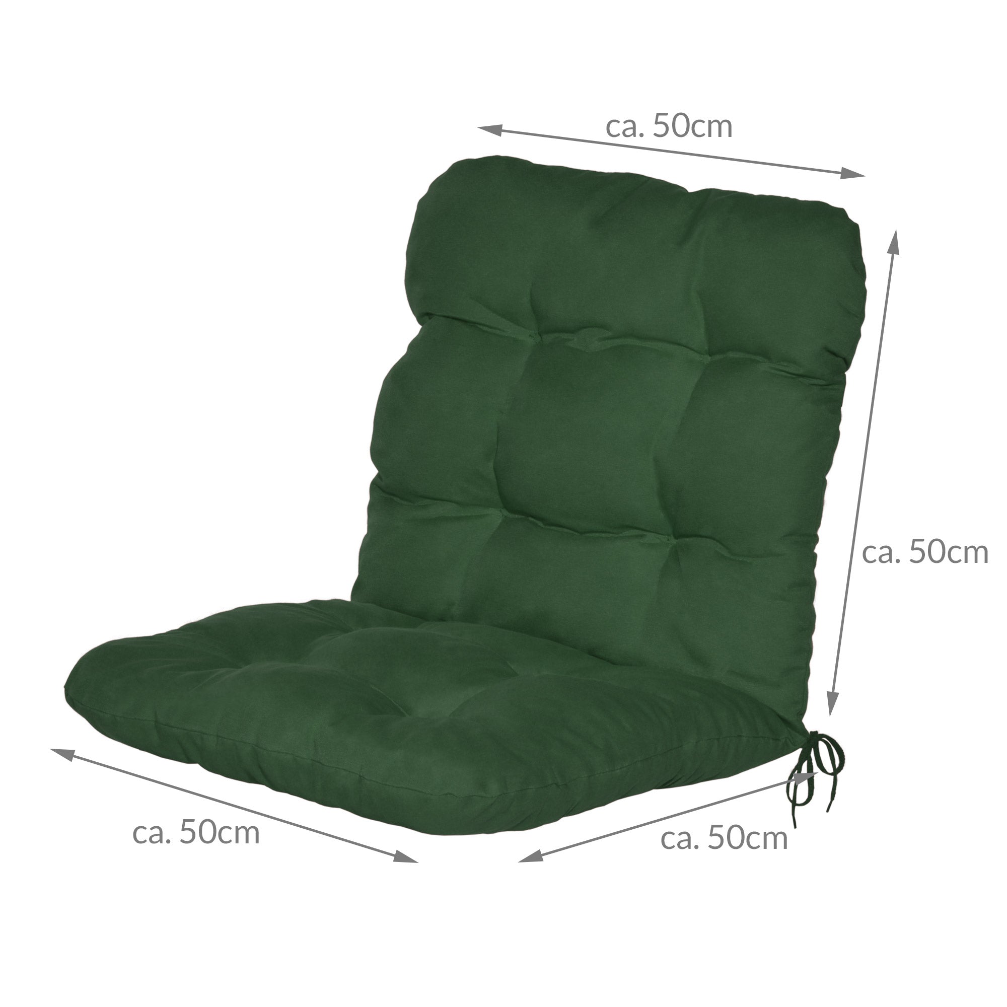 Beautissu Niederlehner Stuhlauflage 100x50x8 cm  – Gartenstuhl Sitzkis