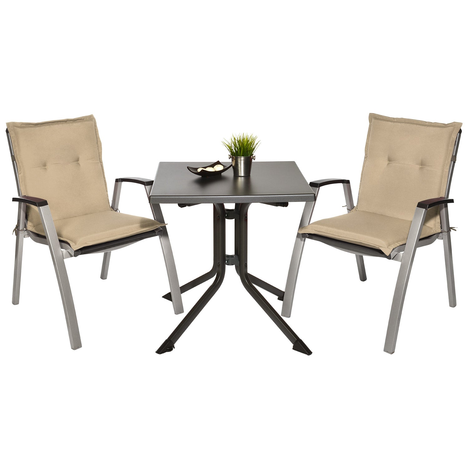 Beautissu Niederlehner Stuhlauflage 100x50x6 cm  – Gartenstuhl Sitzkis