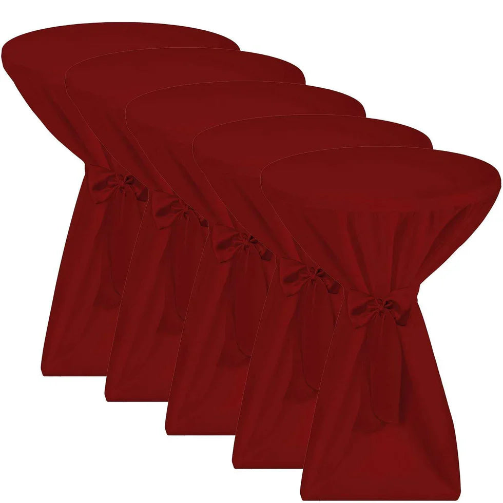 Beautissu Premium Stehtischhusse aus blickdichtem Polyester mit Schleifenband für Stehtische Ø 60-80 cm, rutschfest und knitterfrei