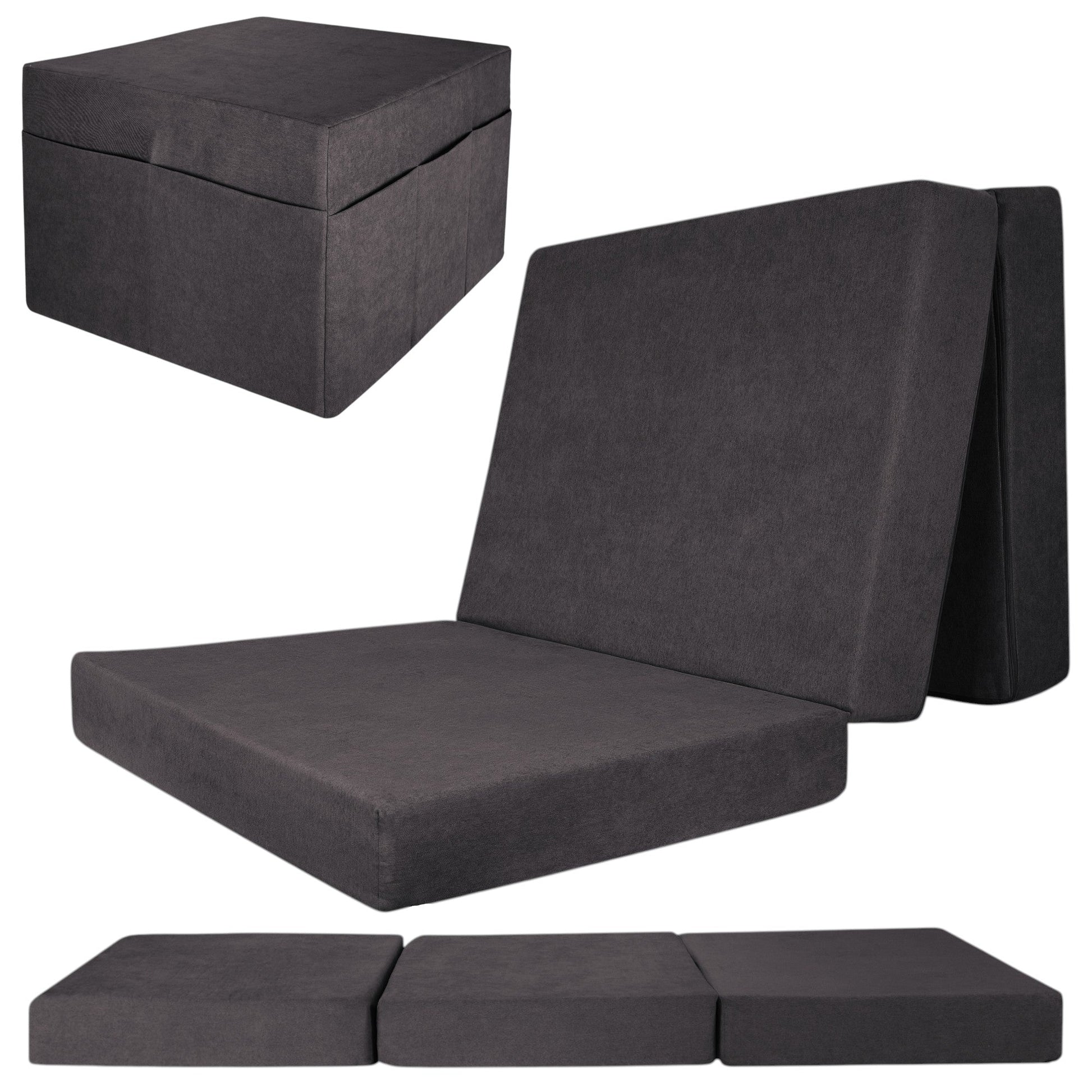 Klappmatratze inkl. Tragetasche mit Visco-Schaum und Husse für Reisen und Camping