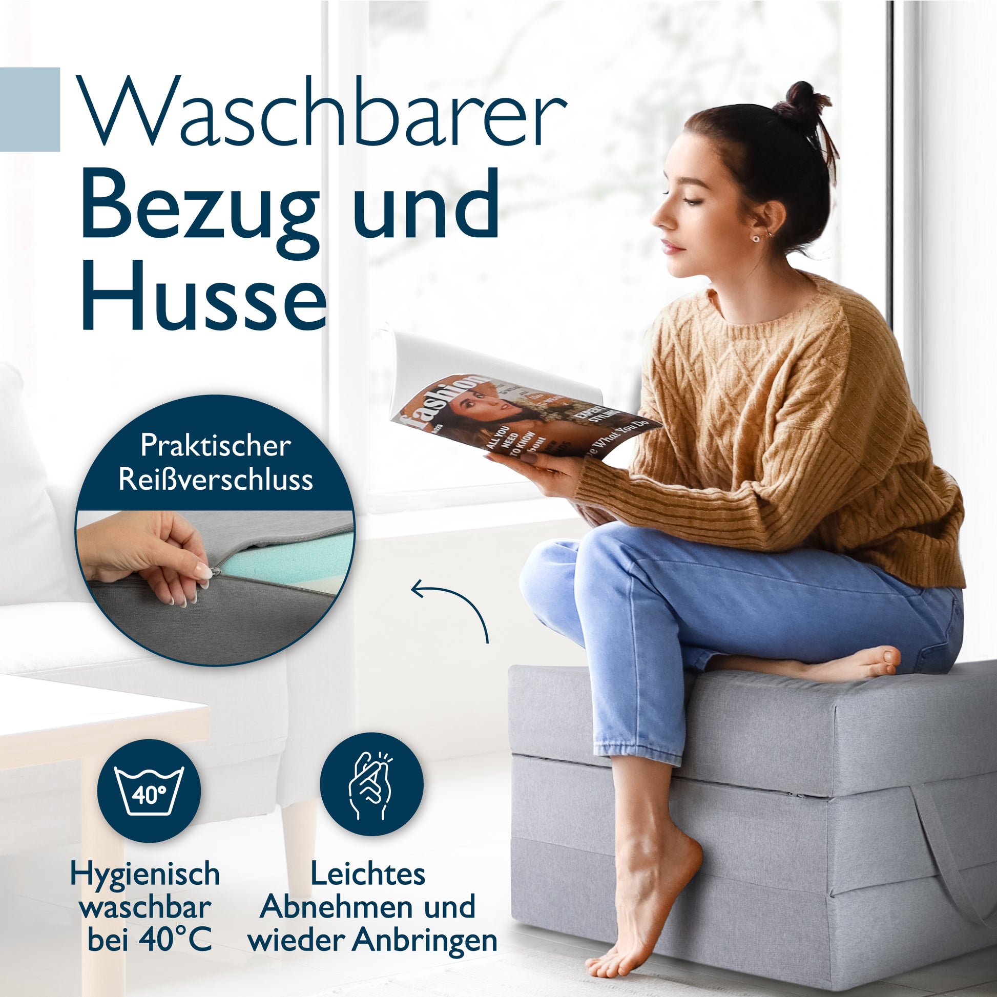 Beautissu Premium Klappmatratze inkl. Tragetasche & Husse div. Größen 