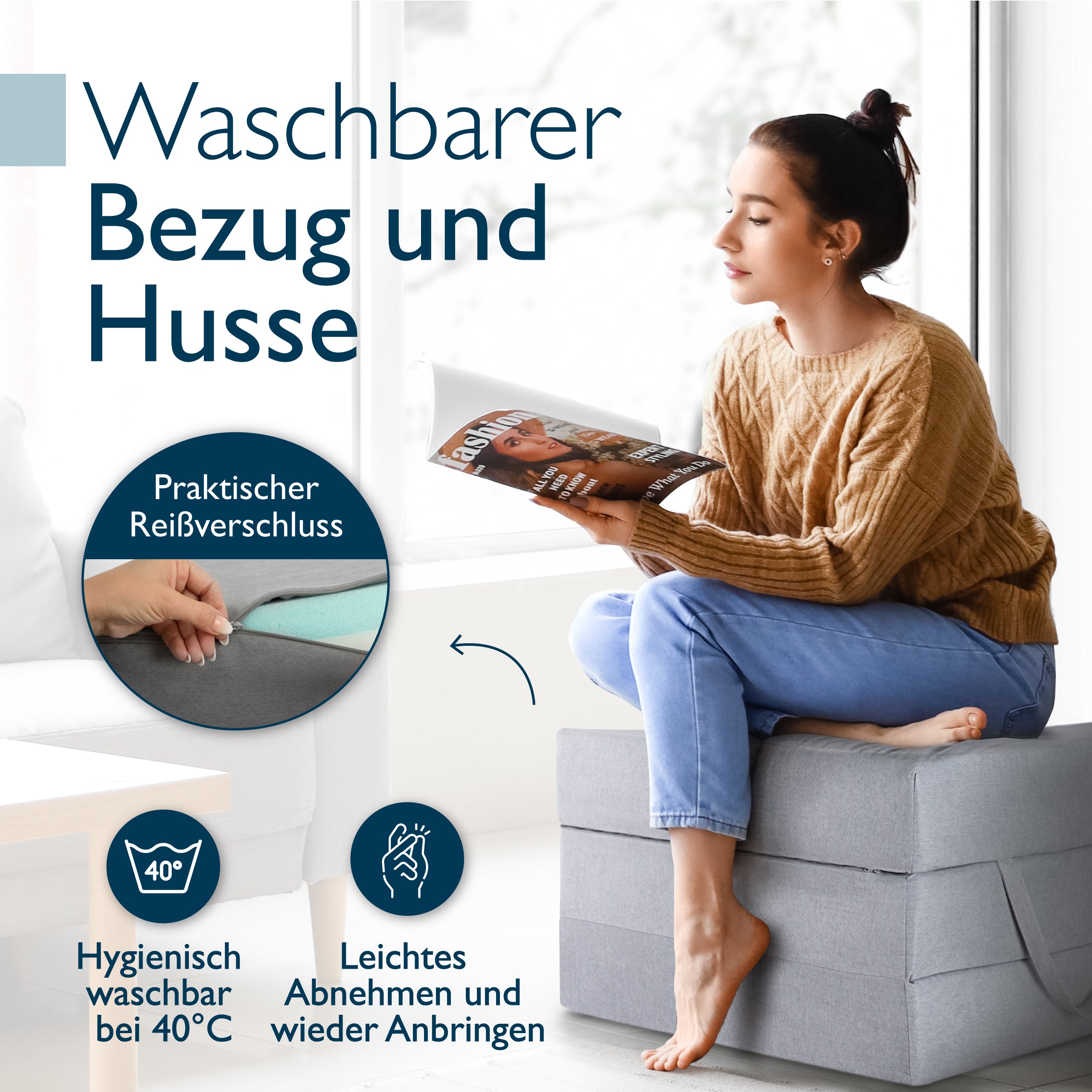 Beautissu Premium Klappmatratze inkl. Tragetasche & Husse div. Größen 