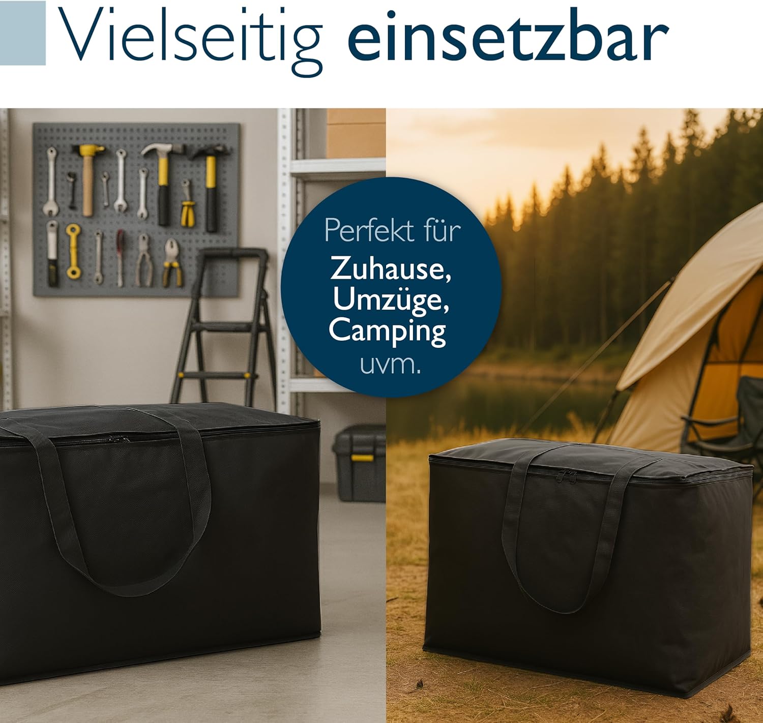 Beautissu Große Aufbewahrungstasche für Bettdecken, Kissen & Gartenauf