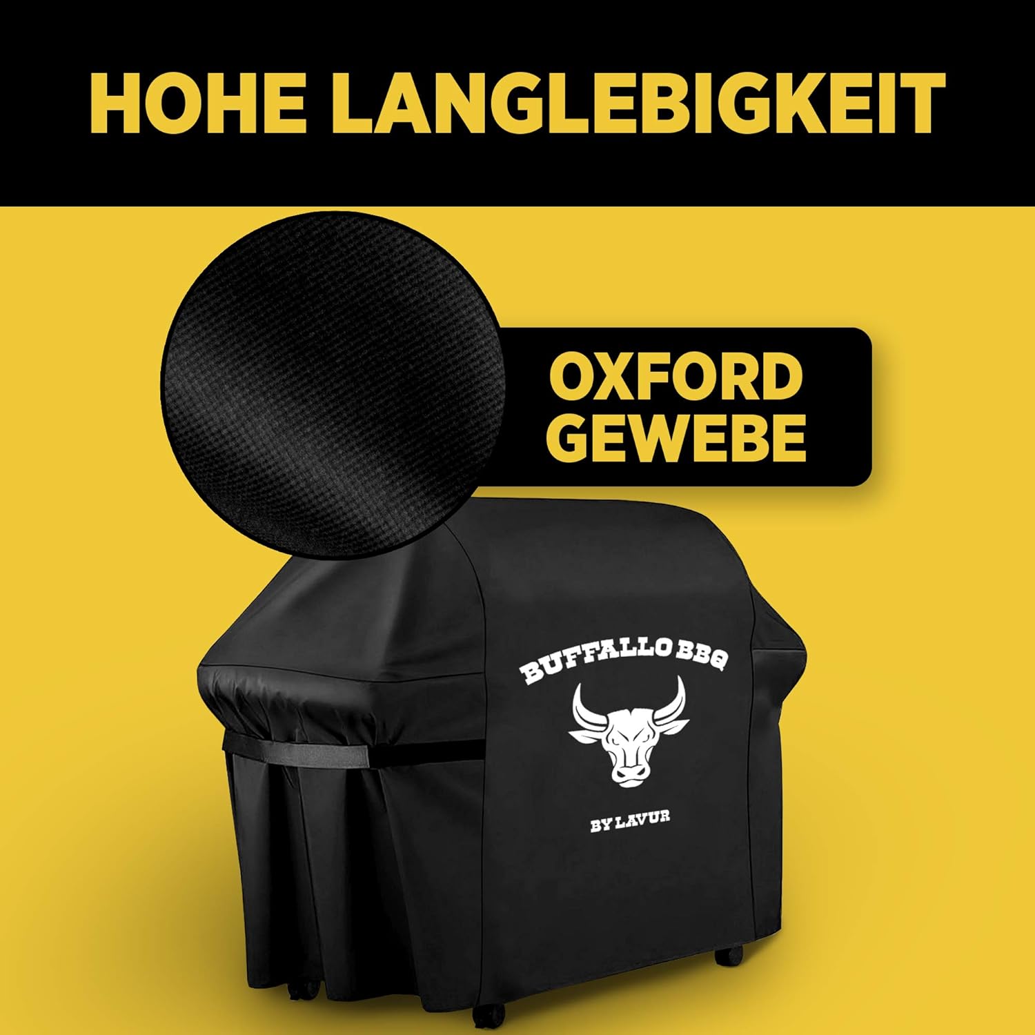 Wetterfeste Grillabdeckung aus robustem Oxfordgewebe für Gas- und Kugelgrills mit sicherem Halt und Schutz vor Regen und Rost